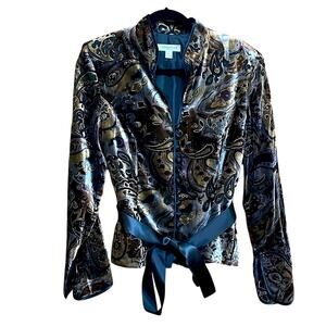 Coldwater Creek Velvety Mandarin Collar Jacket. M